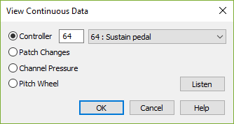 View Continuous Data dialog box